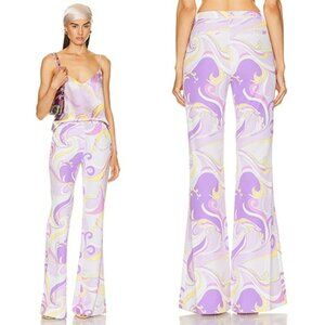 NWT L'Agence Lane Light Orchid Multi Saint Martin High Rise Flared Trouser